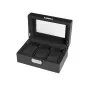 Ditur Pudełko na zegarki 3 zegarki Czarny Imitacja włókna węglowego 0000229