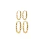 Pilgrim SENSE hoop earrings, 2-in-1 set Kolczyki Mosiądz pozłacany 132542053
