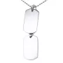 Auxere Double Dog Tag Naszyjnik Stal nierdzewna KXD0281