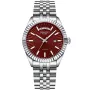 Dissing Day Date D1093 ur til Herre med Rød urskive på 41 mm i diameter og Lænke urrem i Steel