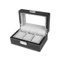 Ditur Pudełko na zegarki 3 zegarki Czarny Skóra syntetyczna KXD0521