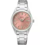 Zegarek Seiko Classic Ladies SUR529P1 z tarczą Różowy i kopertą o średnicy 30 mm oraz paskiem Metalowy pasek w kolorze Srebrny.