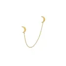 Jane Kønig Double Half Moon NO. 2 chain stud Kolczyk Single Pozłacana stal nierdzewna DHMC-AW26-SS-G