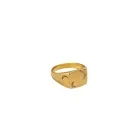 Jane Kønig Half Moon NO. 2 Signet Ring Pierścionek Pozłacana stal nierdzewna HMSR-AW26-SS-G